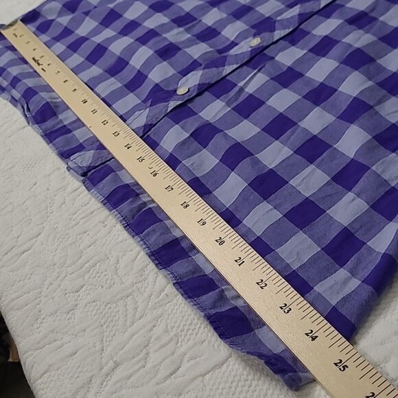 Talbots purple checked buttonfront shirt with contrasting trim - Picture 9 of 9
